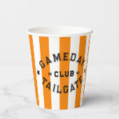 Gameday Tailgate Club Orange Strip Custom Party Pappbecher (Rückseite)