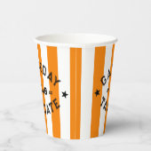 Gameday Tailgate Club Orange Strip Custom Party Pappbecher (Rechts)