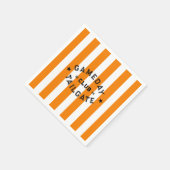 Gameday Tailgate Club Orange Strip Custom Party Serviette (Ecke)