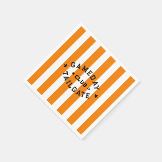 Gameday Tailgate Club Orange Strip Custom Party Serviette (Ecke)