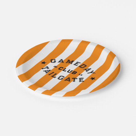 Gameday Tailgate Club Red Strip Custom Party Pappteller (Schrägansicht)