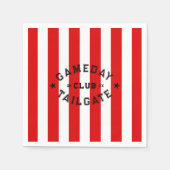 Gameday Tailgate Club Red Strip Custom Party Serviette (Vorderseite)
