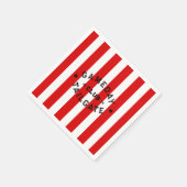 Gameday Tailgate Club Red Strip Custom Party Serviette (Ecke)