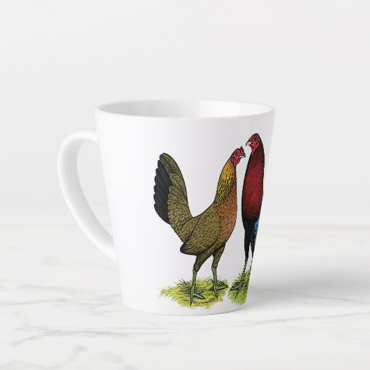 Gamefowl-Paar Milchtasse (Linke Ecke)