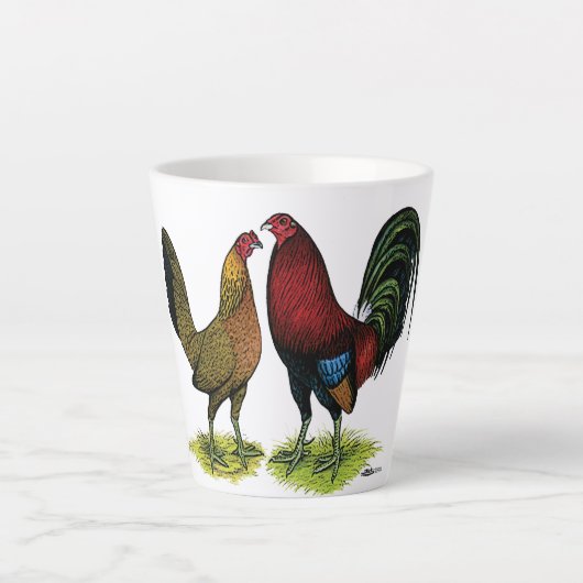Gamefowl-Paar Milchtasse (Vorderseite)