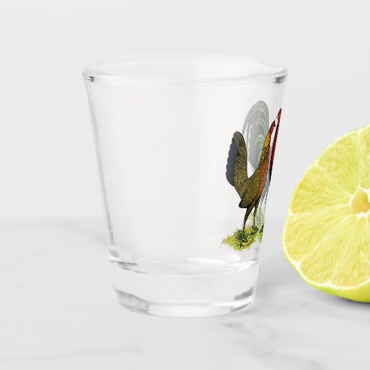 Gamefowl-Paar Schnapsglas (Links)