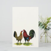 Gamefowl Pair Briefpapier (Stehend Vorderseite)