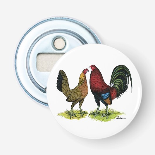 Gamefowl Pair Flaschenöffner (Vorderseite)