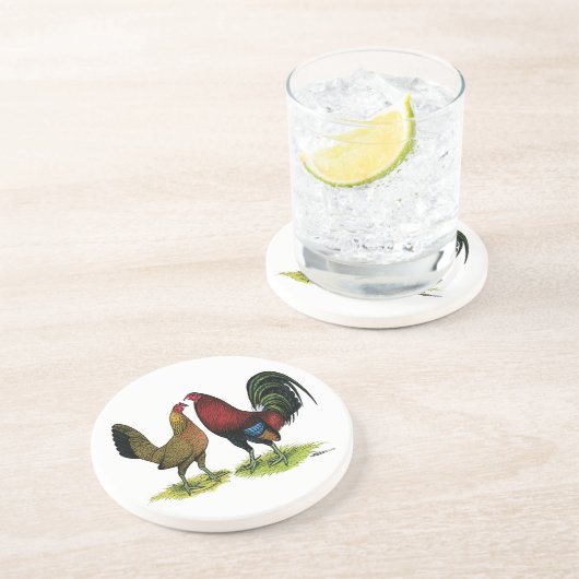 Gamefowl Pair Getränkeuntersetzer (Seite)