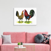 Gamefowl Pair Leinwanddruck (Insitu (Wohnzimmer))