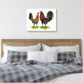 Gamefowl Pair Leinwanddruck (Insitu (Schlafzimmer))