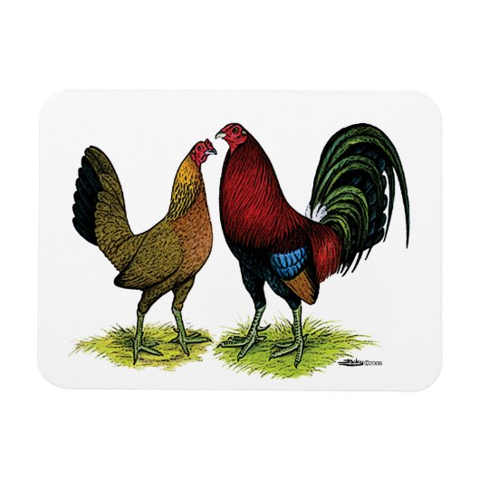 Gamefowl Pair Magnet (Horizontal)