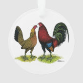 Gamefowl Pair Ornament (Rückseite)