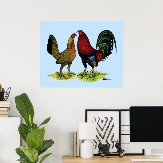 Gamefowl Pair Poster (Heimbüro)