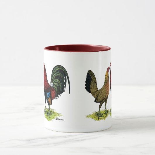 Gamefowl Pair Tasse (Zentrum)