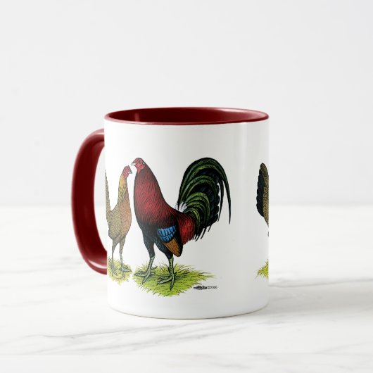 Gamefowl Pair Tasse (Vorderseite Links)