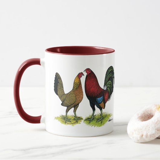 Gamefowl Pair Tasse (Mit Donut)