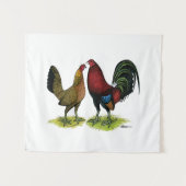 Gamefowl Pair Wandteppich (Vorderseite (Horizontal))