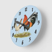 Gamefowl Wheatens Runde Wanduhr (Winkel)