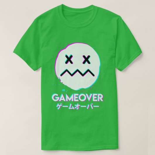 Gameover Acid Smile Techno Music Japan design  T-Shirt (Design vorne)