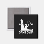 Gameover Bride Groom Wedding Bachelor Bachelorette Magnet (Vorderseite/Rückseite)