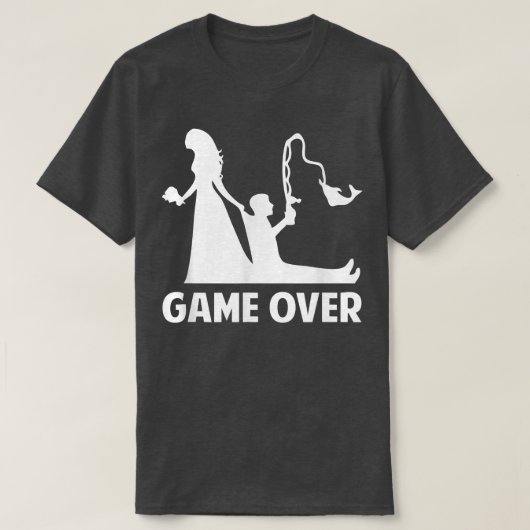 GameOver Bride Groom Wedding Bachelor Bachelorette T-Shirt (Design vorne)
