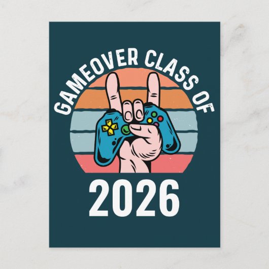 Gameover-Klasse 2026 Postkarte (Vorderseite)