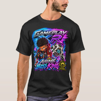 Gameplay XR Anime Boss King Chibi Gamer Grafik T- T-Shirt