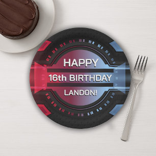 Gamer 16. Happy Birthday Paper Plate Pappteller