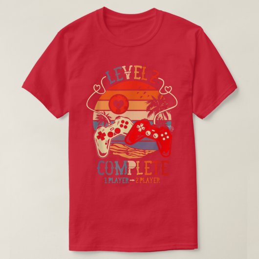 Gamer 2nd Wedding Anniversary Level 2 Complete Gam T-Shirt (Design vorne)