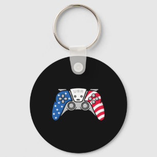 Gamer 4. Juli Gamepad Video Game USA Schlüsselanhänger