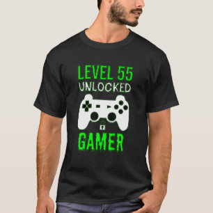 Gamer 55. Geburtstag Funny Geschenk Stufe 55 Unabg T-Shirt