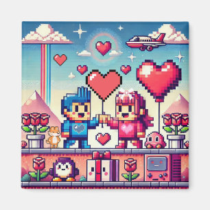 Gamer 8 bit Valentinstag  Magnet
