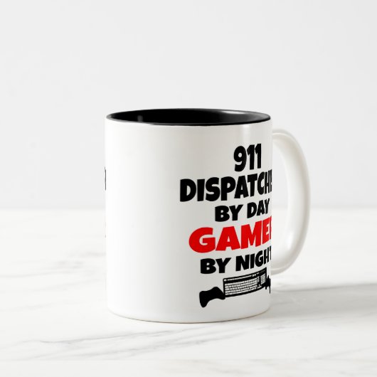 Gamer 911 Dispatcher Zweifarbige Tasse (VorderseiteRechts)