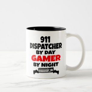 Gamer 911 Dispatcher Zweifarbige Tasse