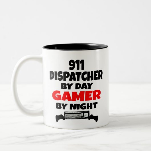 Gamer 911 Dispatcher Zweifarbige Tasse (Links)