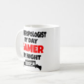 Gamer Anthropologe Kaffeetasse (Vorderseite Links)