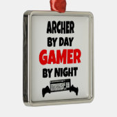 Gamer Archer Silbernes Ornament (Rechts)