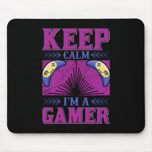 Gamer Art Behielt Calm I Bin Gamer Mousepad (Vorne)