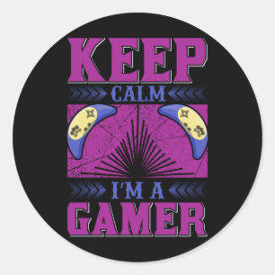 Gamer Art Behielt Calm I Bin Gamer Runder Aufkleber