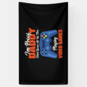 Gamer Art Daddy Time Playing Video Games Banner (Vertikal)