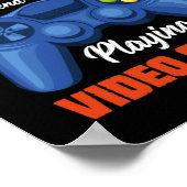 Gamer Art Daddy Time Playing Video Games Poster (Ecke)