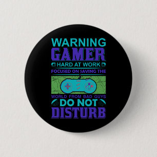 Gamer Art Gamer hart am Arbeitsplatz Button