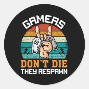 Gamer Art Vintag Gamers, die sie wiederhergestellt Runder Aufkleber