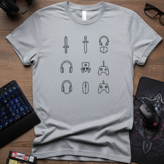 Gamer-Ausrüstungssymbole T-Shirt
