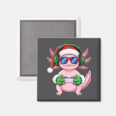 Gamer Axolotl Christmas Shirt Funny Video Game San Magnet (Vorderseite/Rückseite)