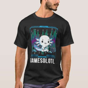 Gamer Axolotl Fish Playing Video Games Gamesolotl T-Shirt