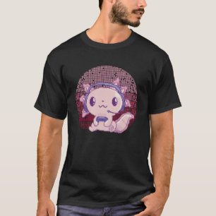 Gamer Axolotl Fish Retro Videospiele pixart Liza T-Shirt
