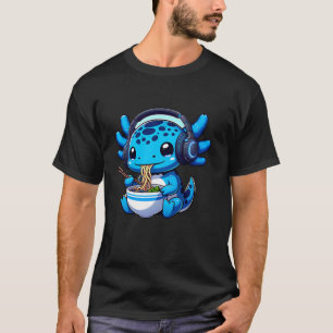 Gamer Axolotl Ramen Video Games Headphone Anime Bo T-Shirt