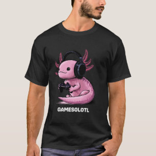Gamer Axolotl-Shirt Kinder Gamesolotl Fisch Gaming T-Shirt